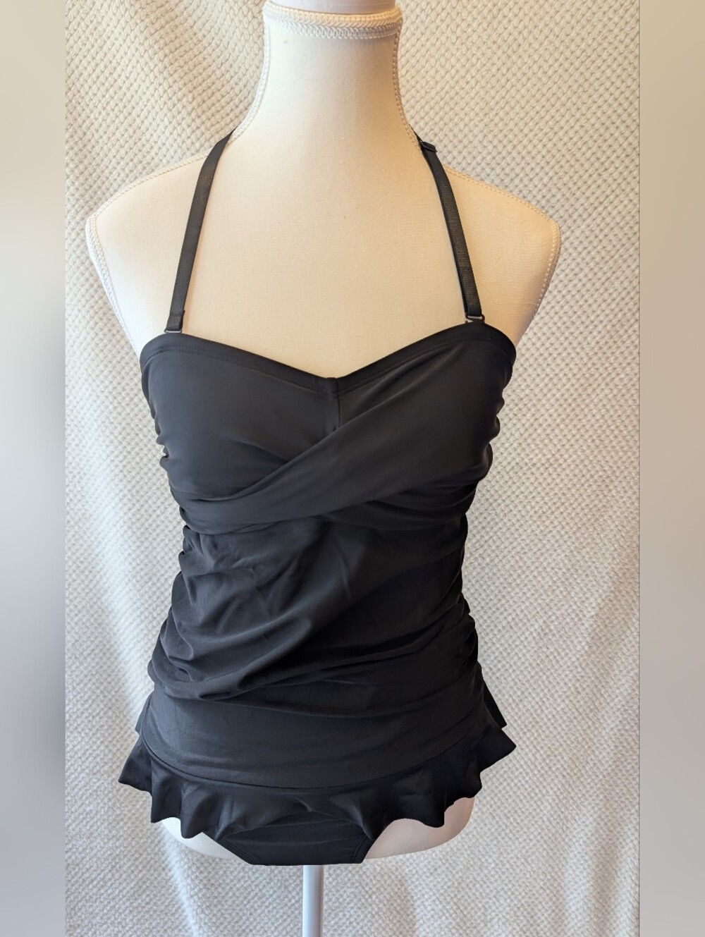 Isabel Maternity Swim Suit With Ruffle Waist, Small